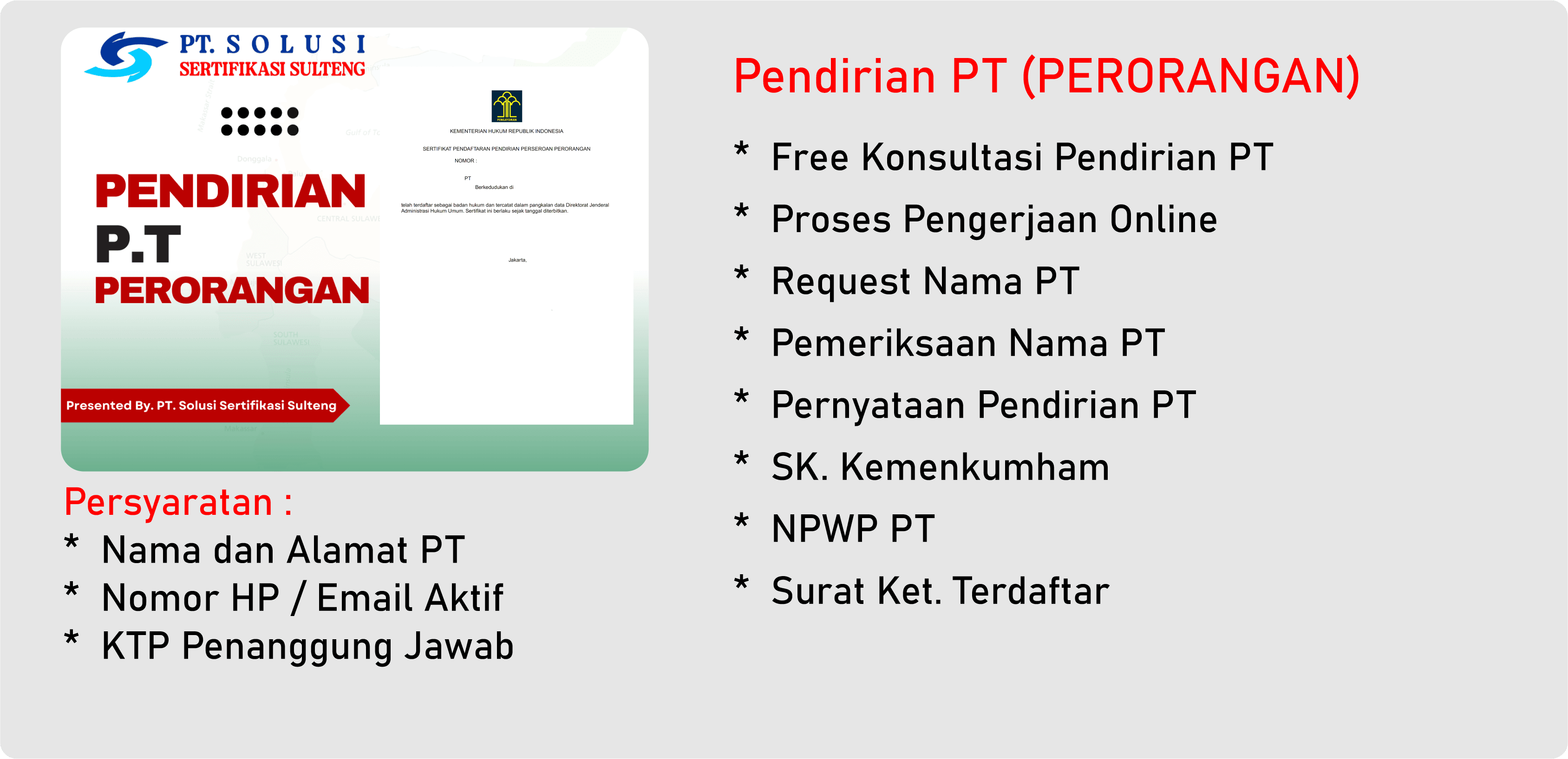 Pendirian PT Perorangan