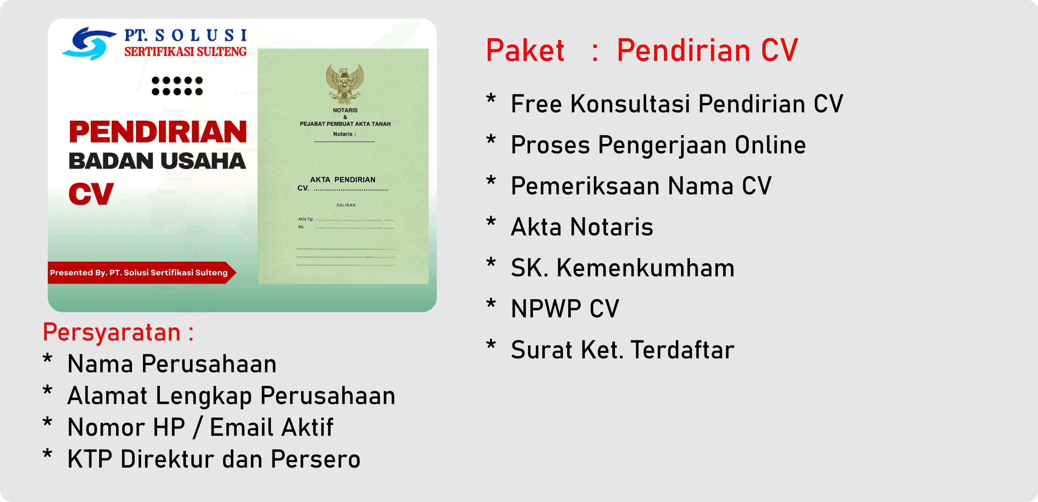 Pendirian CV