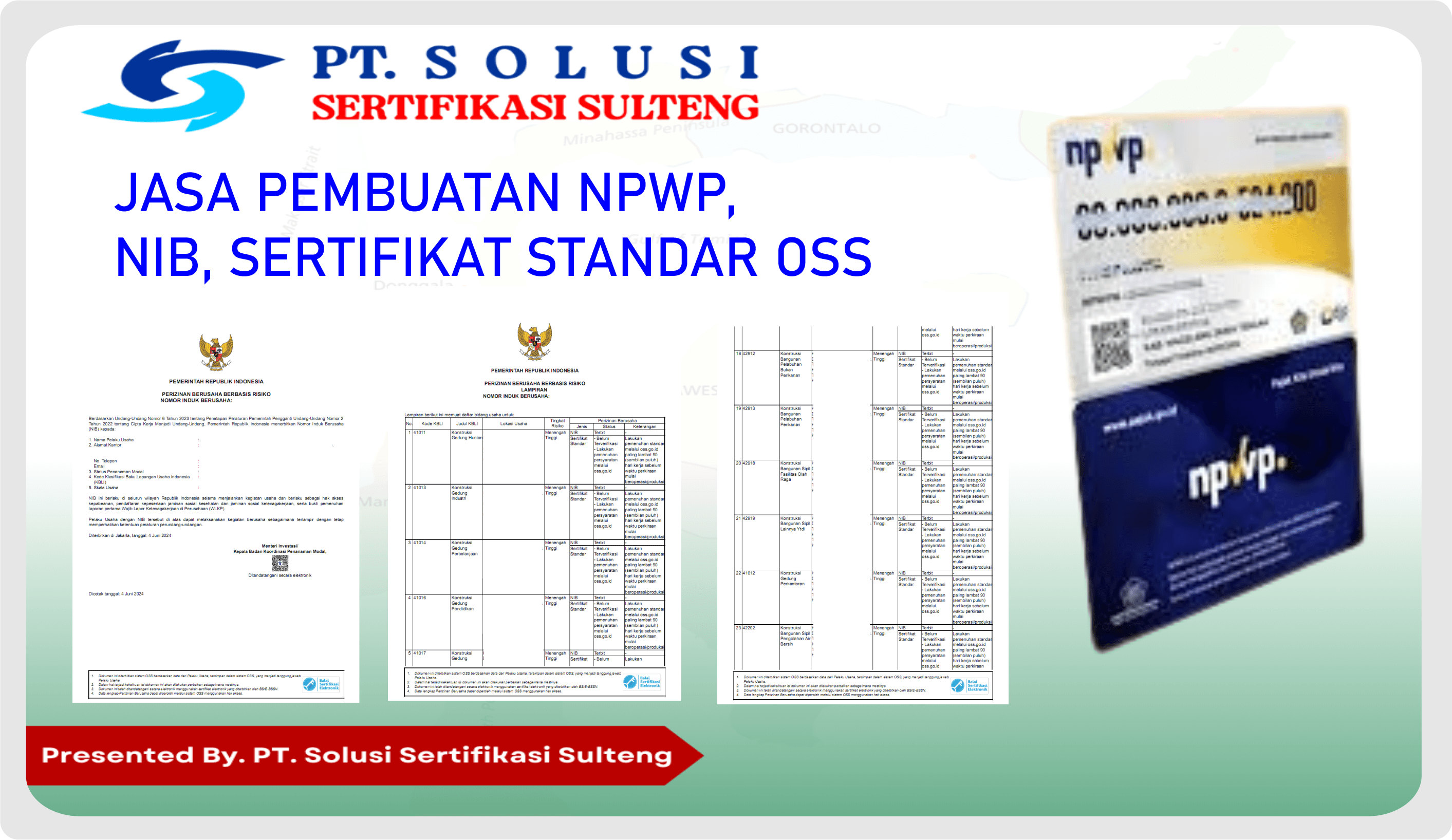 JASA PEMBUATAN NPWP, NIB, SERTIFIKAT STANDAR OSS
