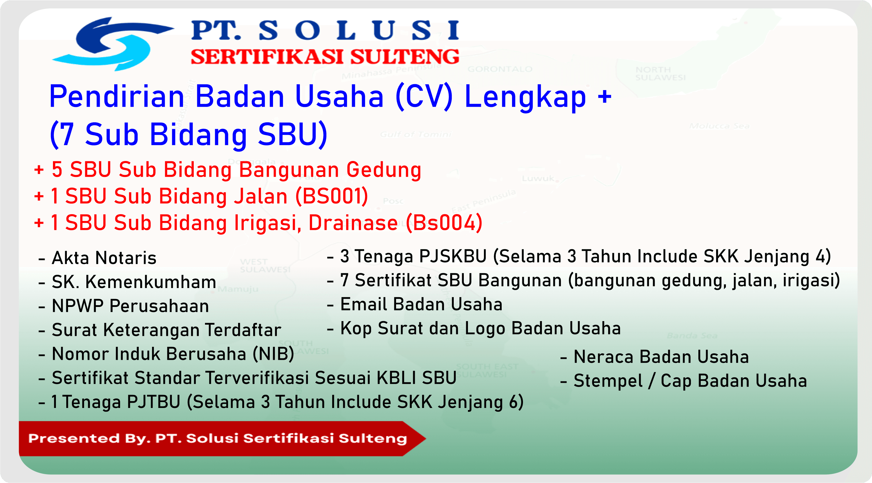 PENDIRIAN CV LENGKAP (PLUS 7 SUB BIDANG SBU)